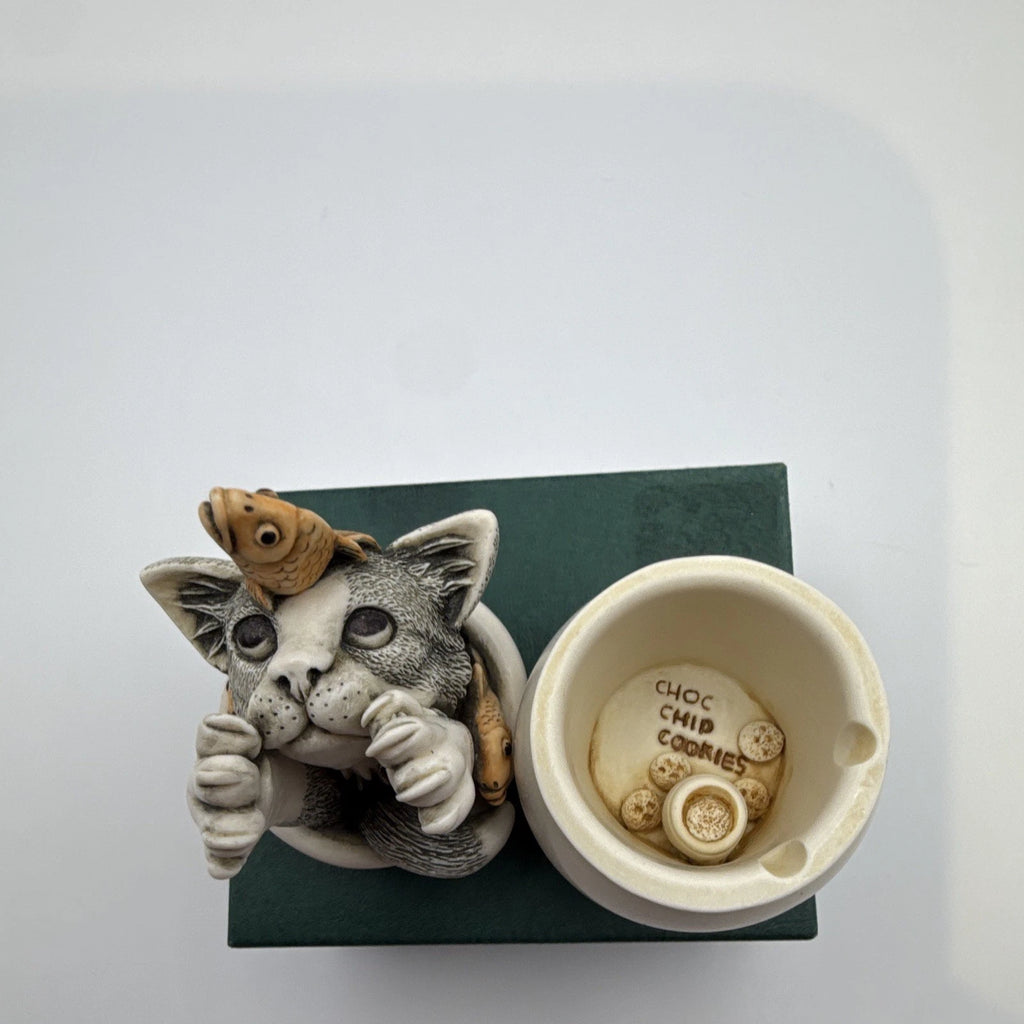 2000 Harmony Kingdom Cookie's Jar Cat Box Figurine
