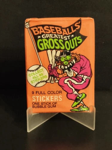 1988 Leaf Baseballs Greatest Gross Outs Sealed Wax Pack Pink Wrapper