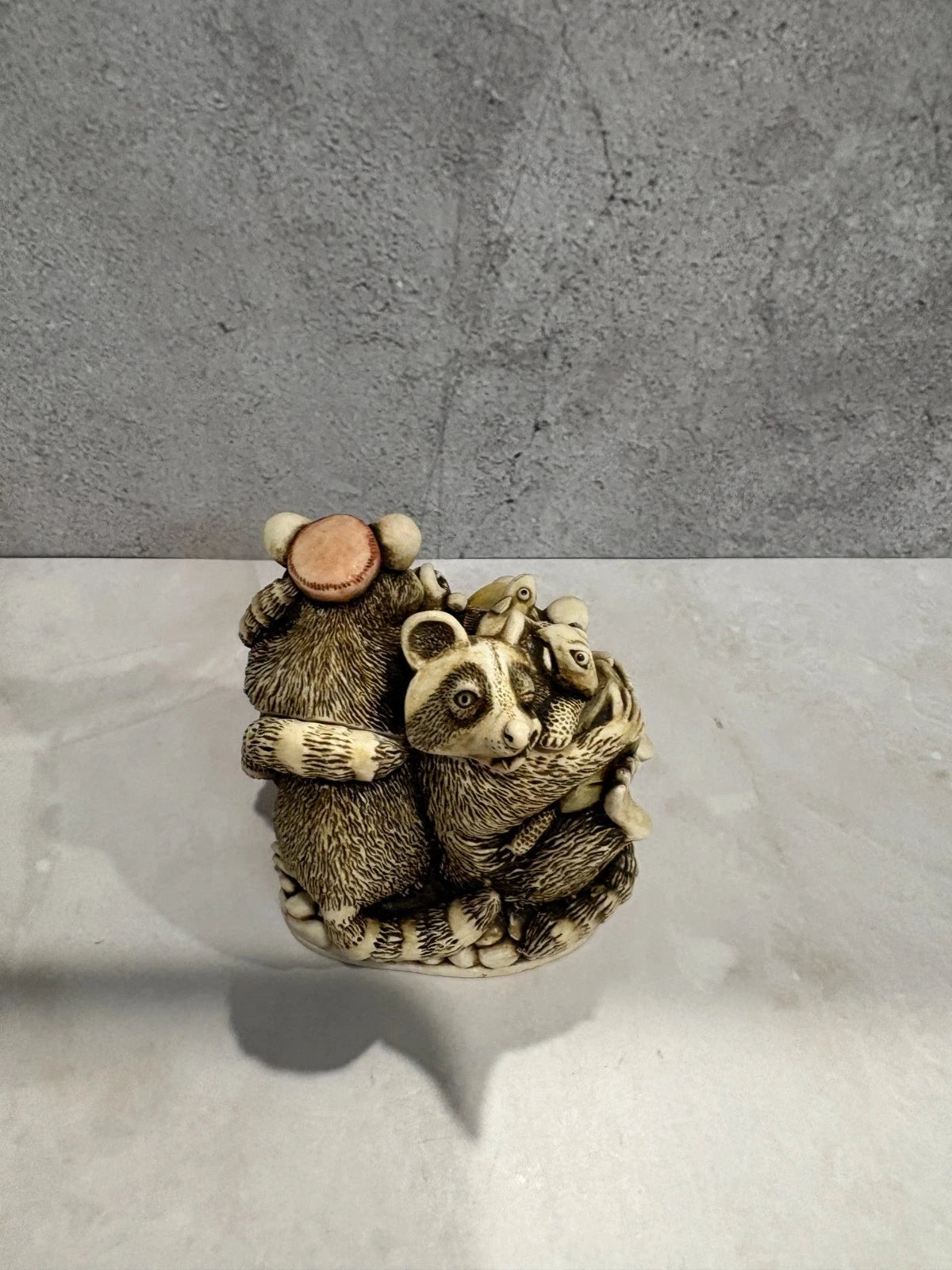 1998 Harmony Kingdom Rocky's Raiders Raccoon Box Figurine