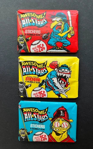 3 Pack Lot - 1988 Leaf Awesome All Stars 3 Wrapper Variation Set
