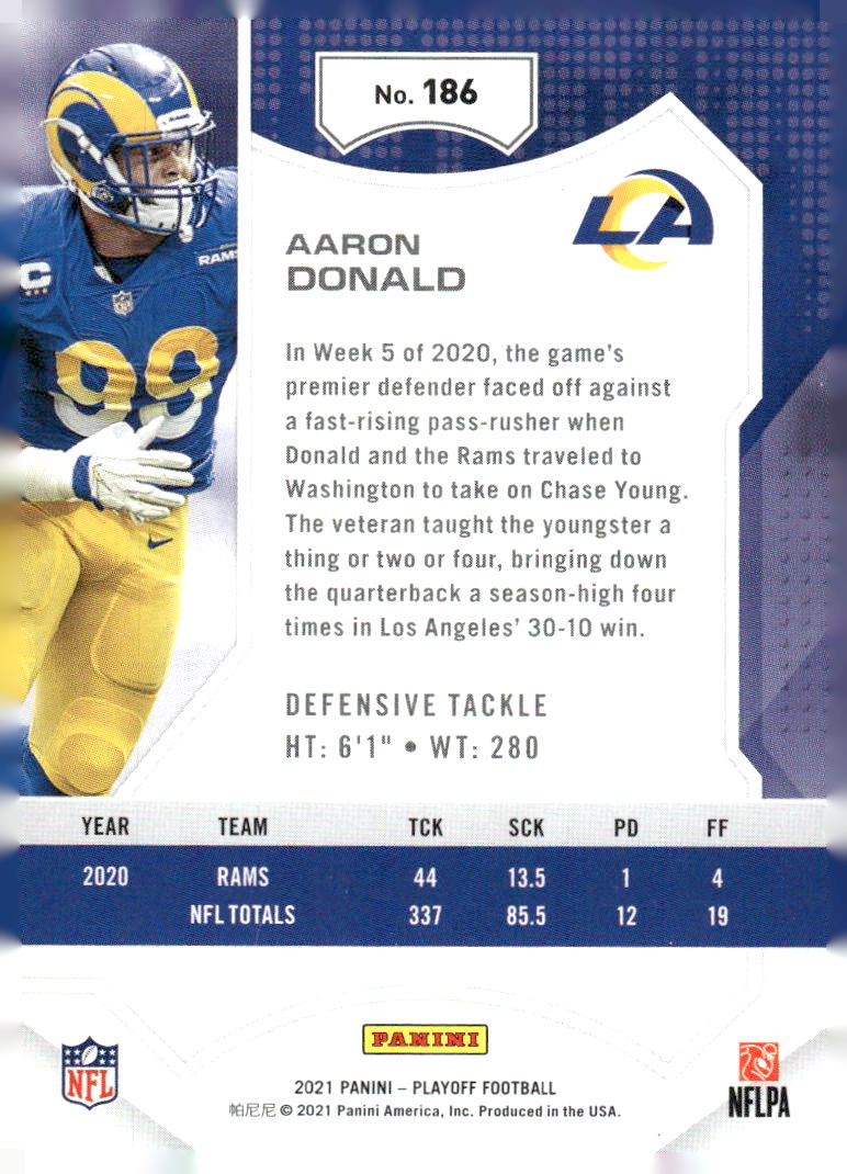 2021 Panini Playoff #186 Aaron Donald