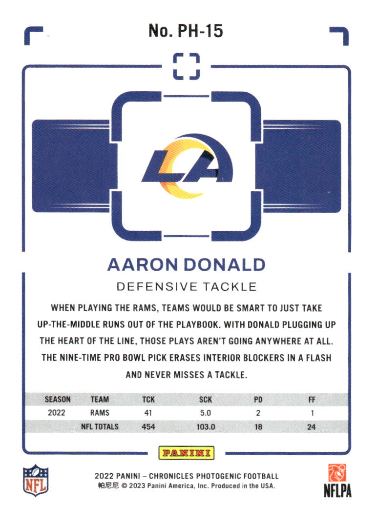 2022 Panini Chronicles #PH-15 Aaron Donald Photogenic