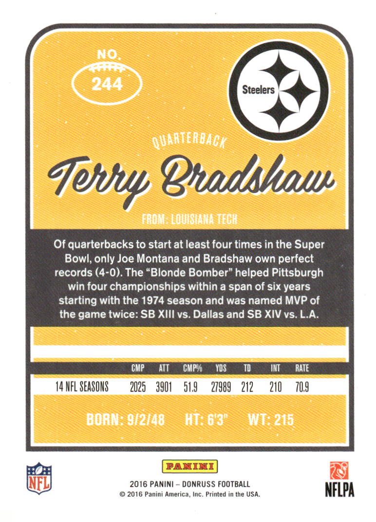2016 Donruss #244 Terry Bradshaw