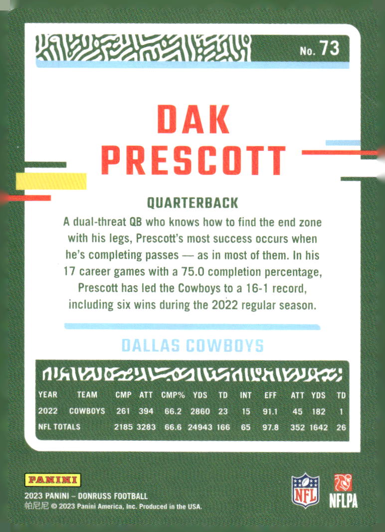 2023 Donruss #73 Dak Prescott