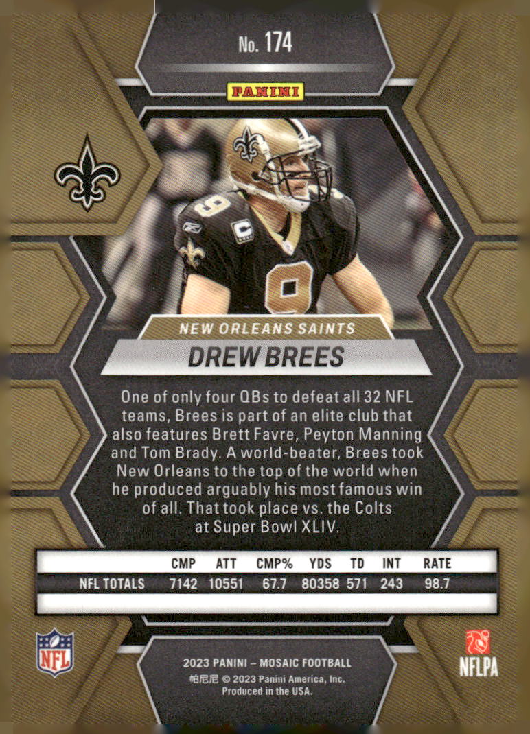 2023 Panini Mosaic #174 Drew Brees