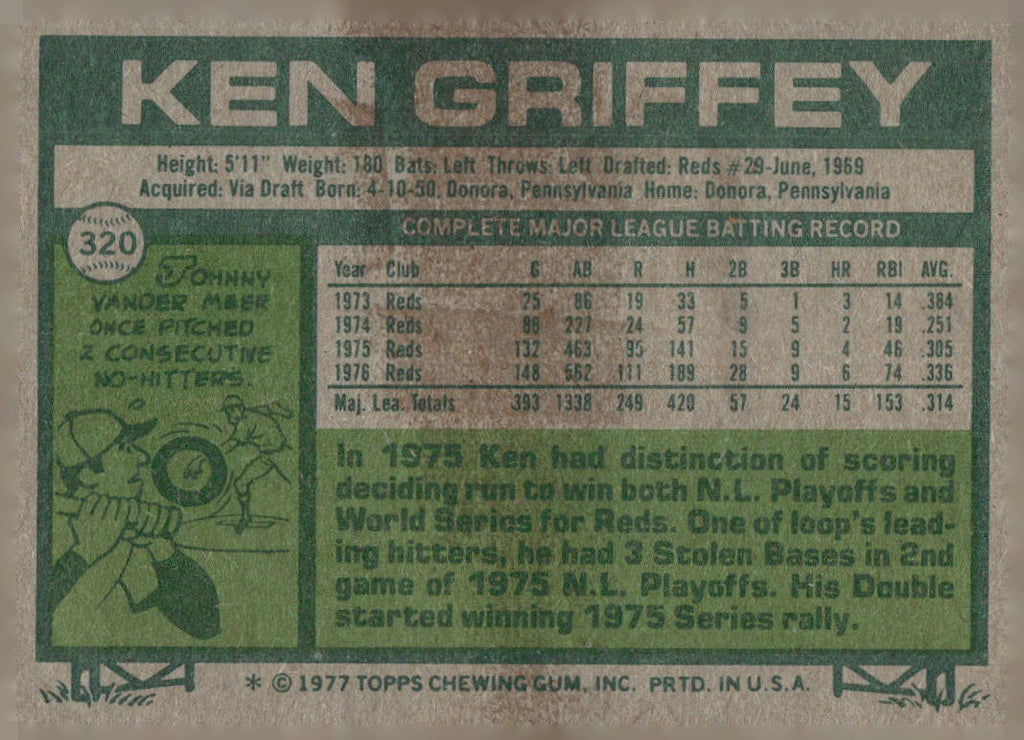 1977 Topps #320 Ken Griffey