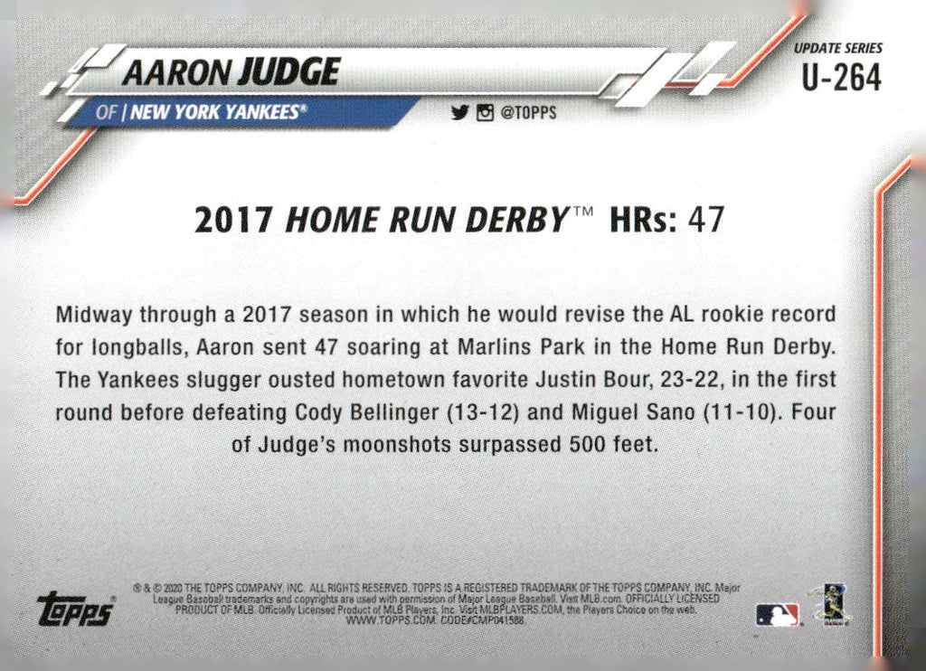 2020 Topps Update #U-264 Aaron Judge
