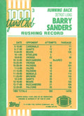 1990 Topps #3 Barry Sanders 1000 Yard Club
