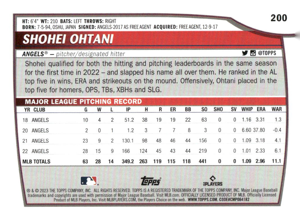 2023 Topps Big League #200 Shohei Ohtani