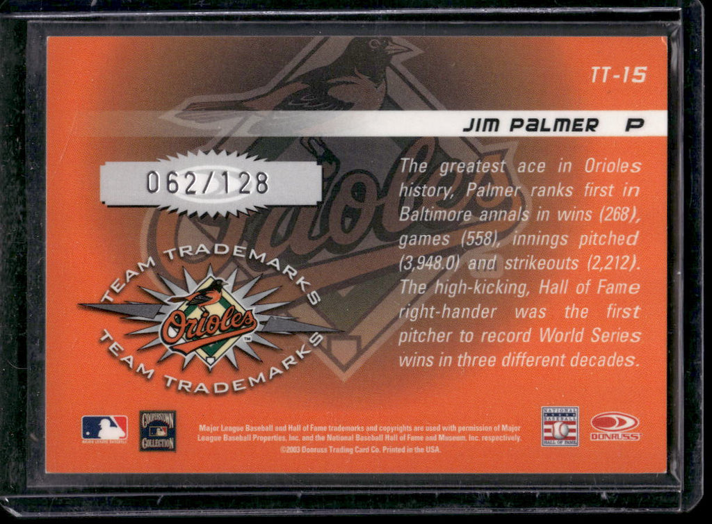 2003 Donruss Signature #TT-15c Jim Palmer Team Trademarks Auto #/150