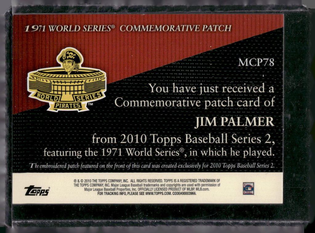 2010 Topps #MCP78 Jim Palmer Manufactured Commemorative Patch