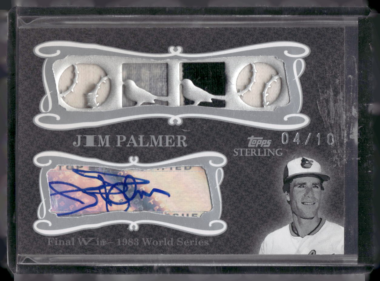 2008 Topps Sterling #4SMA-97 Jim Palmer Moments Relics Autographs Quad #/10