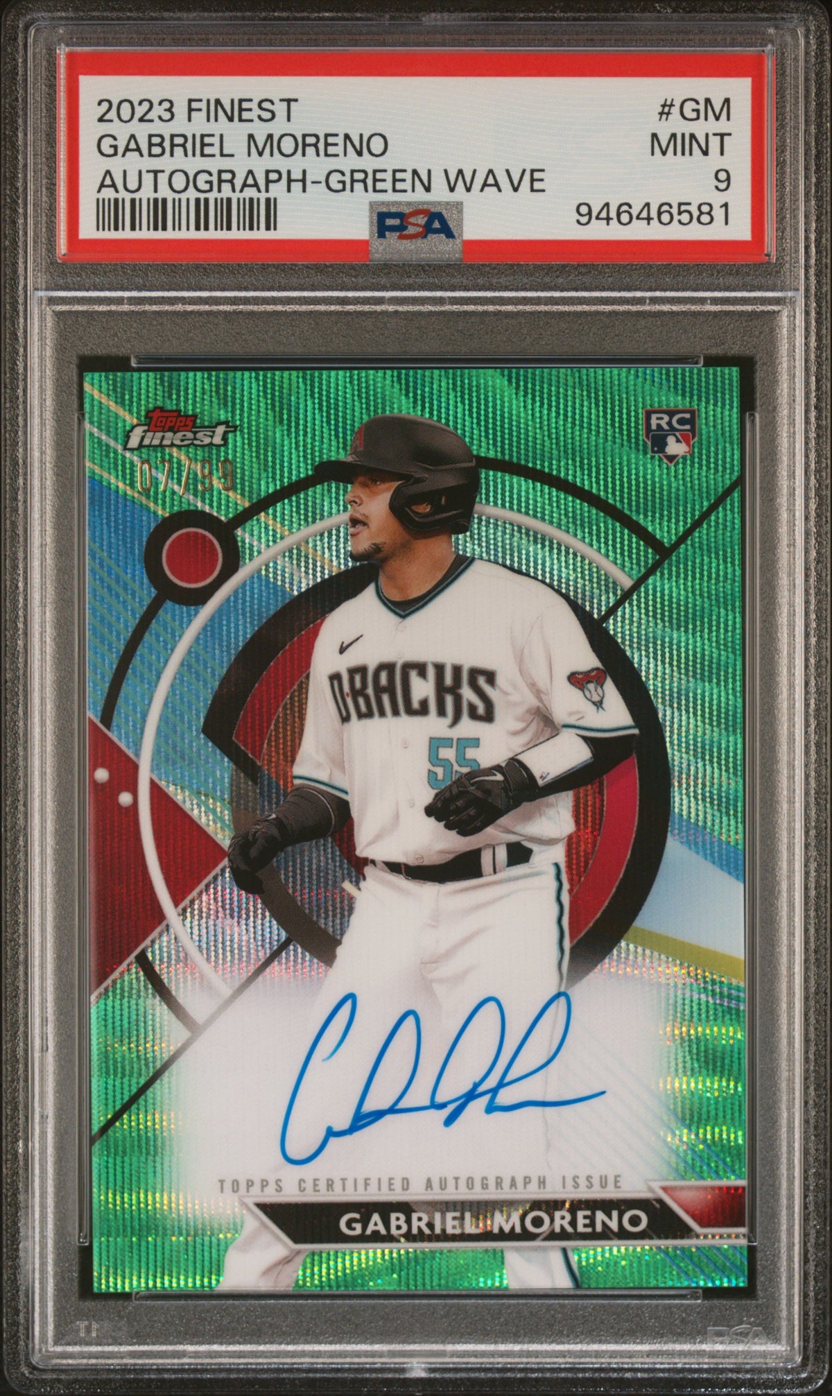2023 Finest #89 Gabriel Moreno Green Lava Refractor PSA 9 #/99