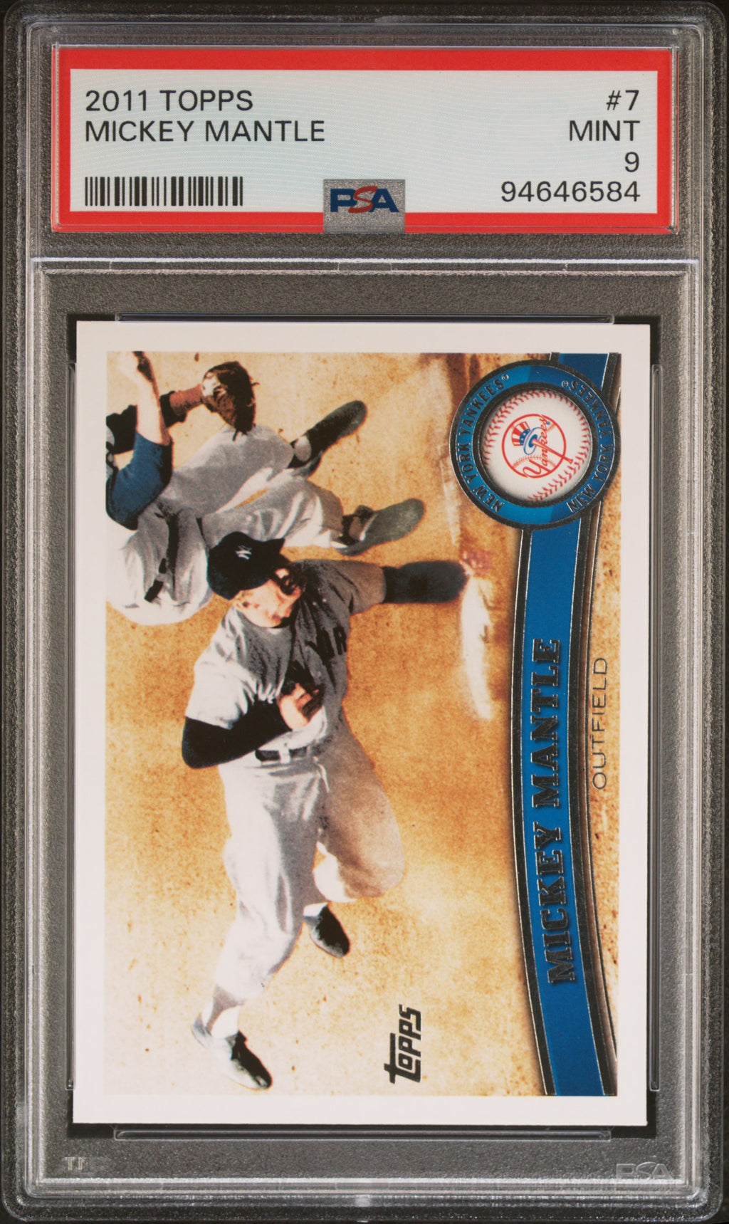 2011 Topps Chrome #7 Mickey Mantle PSA 9