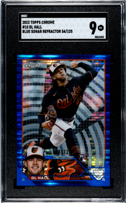 2023 Topps Chrome #10 DL Hall Blue Sonar Refractors SGC 9 #/125