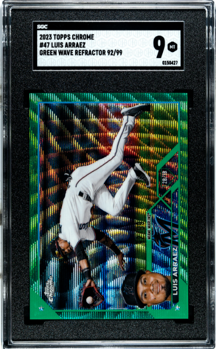 2023 Topps Chrome #47 Luis Arraez Green Wave Ref. /99 SGC 9