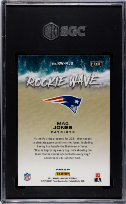 2021 Panini Playoff #RW-MJO Mac Jones Rookie Wave Silver SGC 10