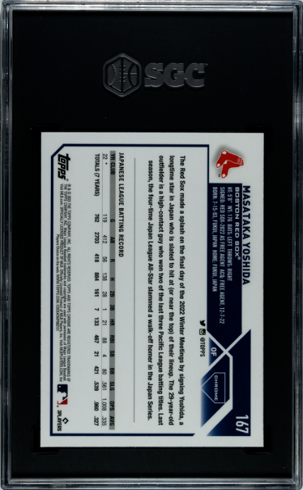 2023 Topps Chrome #167 Masataka Yoshida Pink Refractors SGC 9