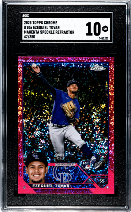 2023 Topps Chrome #106 Ezequiel Tovar Magenta Speckle Refractors SGC 10 #/350