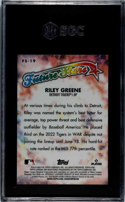 2023 Topps Chrome #FS-19 Riley Greene Future Stars SGC 9.5
