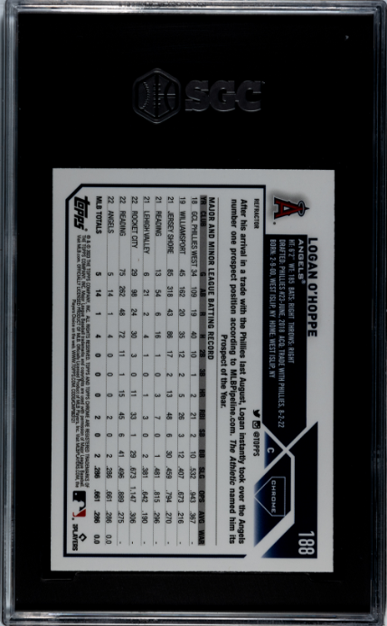 2023 Topps Chrome #188 Logan O'Hoppe Refractors SGC 9