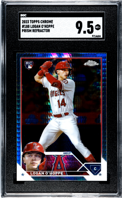 2023 Topps Chrome #188 Logan O'Hoppe Prism Refractors SGC 9.5