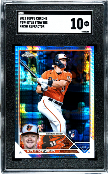 2023 Topps Chrome #194 Kyle Stowers Prism Refractors SGC 10