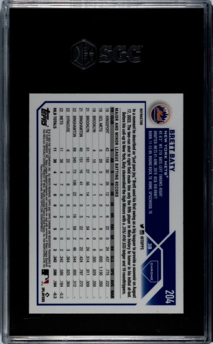 2023 Topps Chrome #204 Brett Baty Refractors SGC 10
