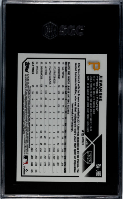 2023 Topps Chrome #RA-JHB Ji Hwan Bae Rookie Autographs SGC 9.5