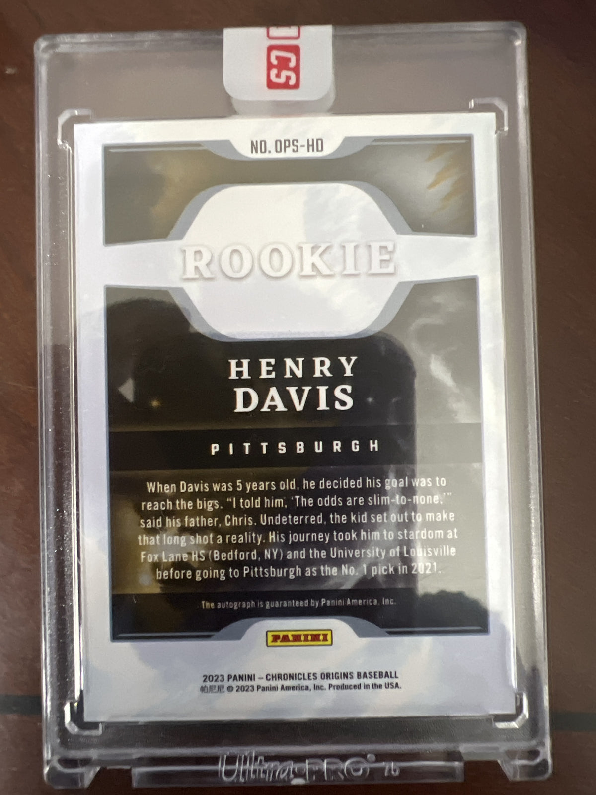 2023 Panini Chronicles - Origins Rookie Signatures Red #OPS-HD Henry Davis #/99