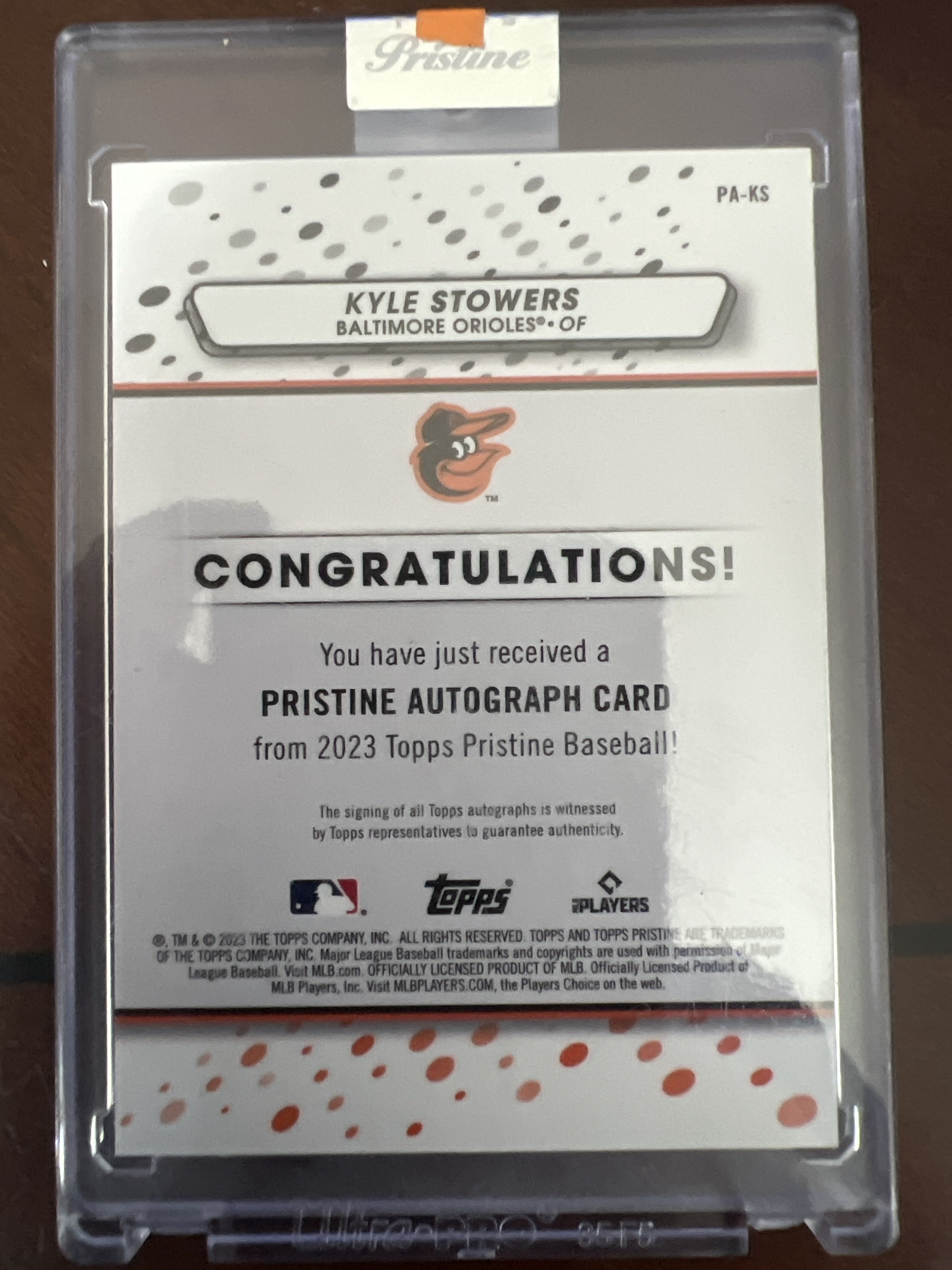 2023 Topps Pristine #PA-KS Kyle Stowers Pristine Autographs