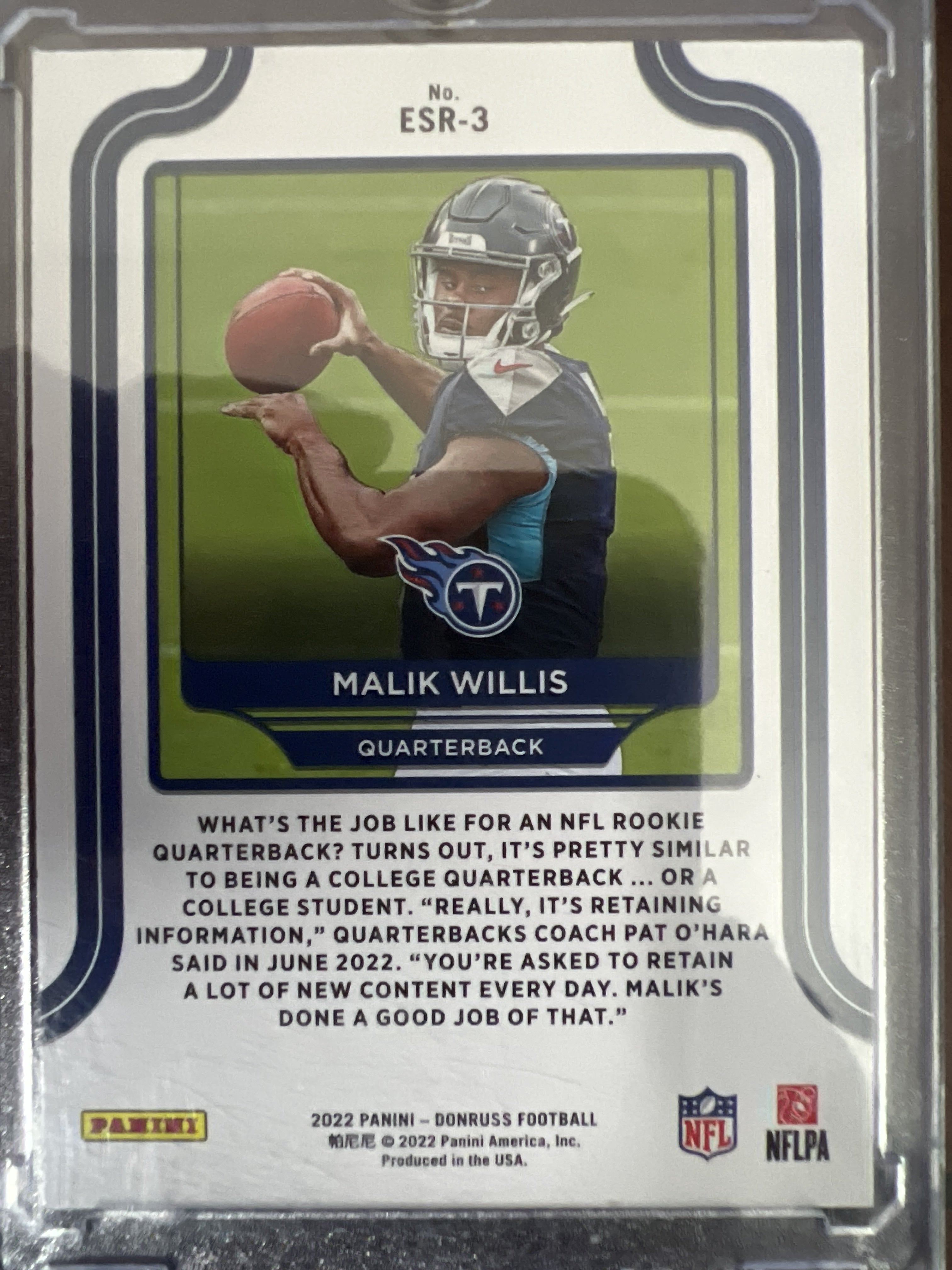 2022 Donruss #ESR-3 Malik Willis Elite Series Rookies