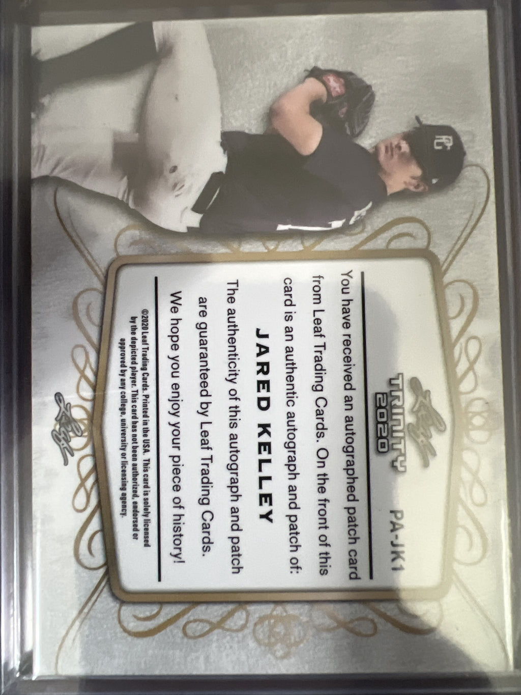 2020 Leaf Trinity - Patch Autographs Bronze #PA-JK1 Jared Kelley
