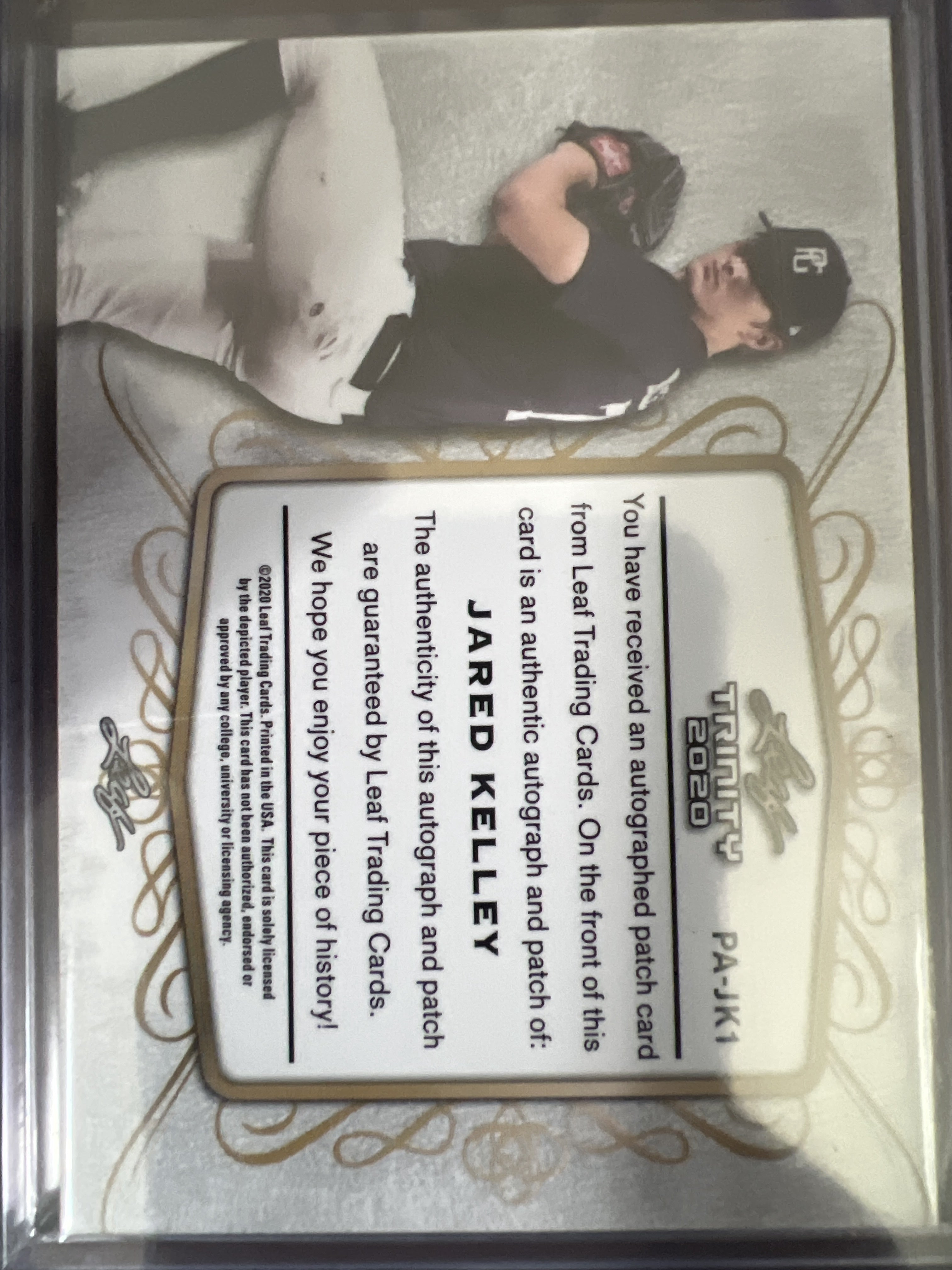2020 Leaf Trinity - Patch Autographs Bronze #PA-JK1 Jared Kelley