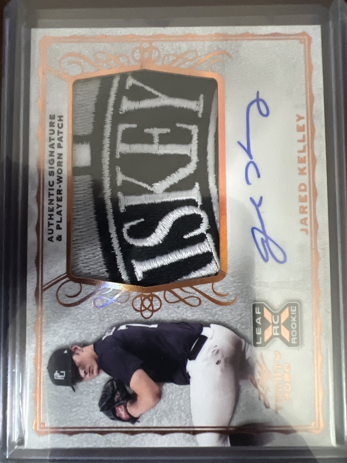 2020 Leaf Trinity - Patch Autographs Bronze #PA-JK1 Jared Kelley