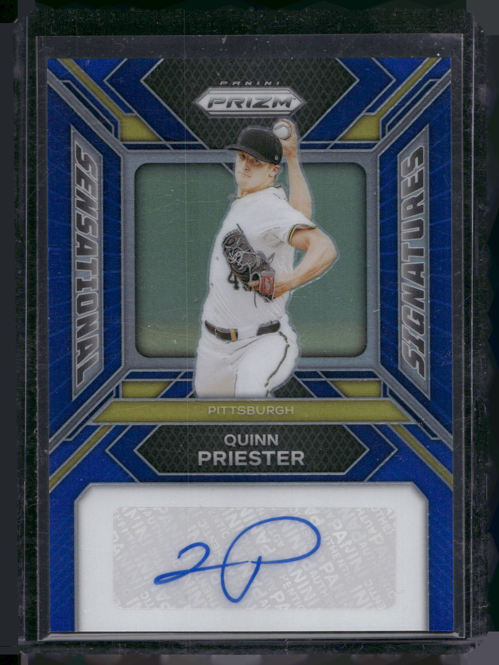2024 Panini Prizm #SS-QP Quinn Priester Sensational Signatures Blue Prizm