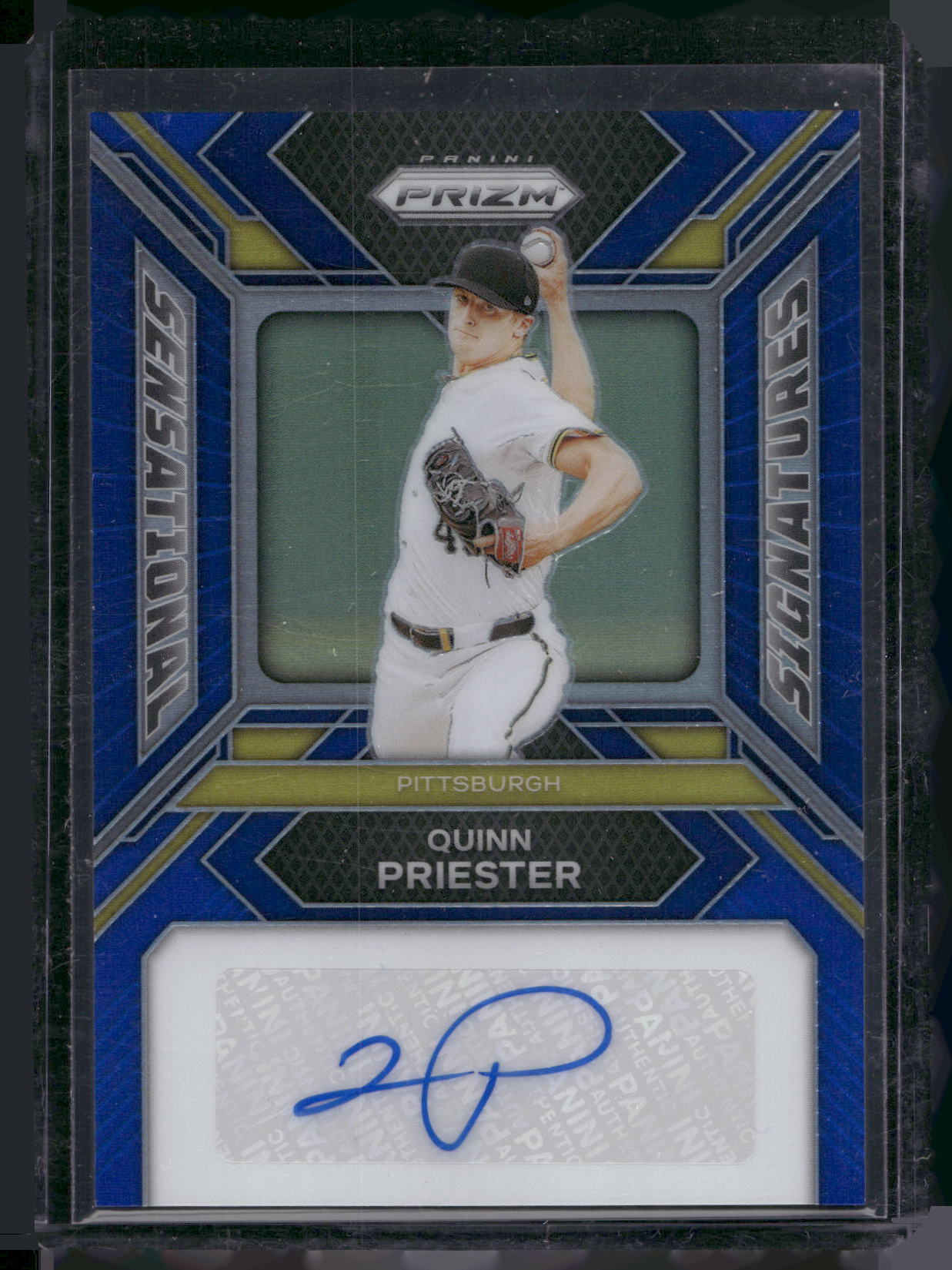 2024 Panini Prizm #SS-QP Quinn Priester Sensational Signatures Blue Prizm