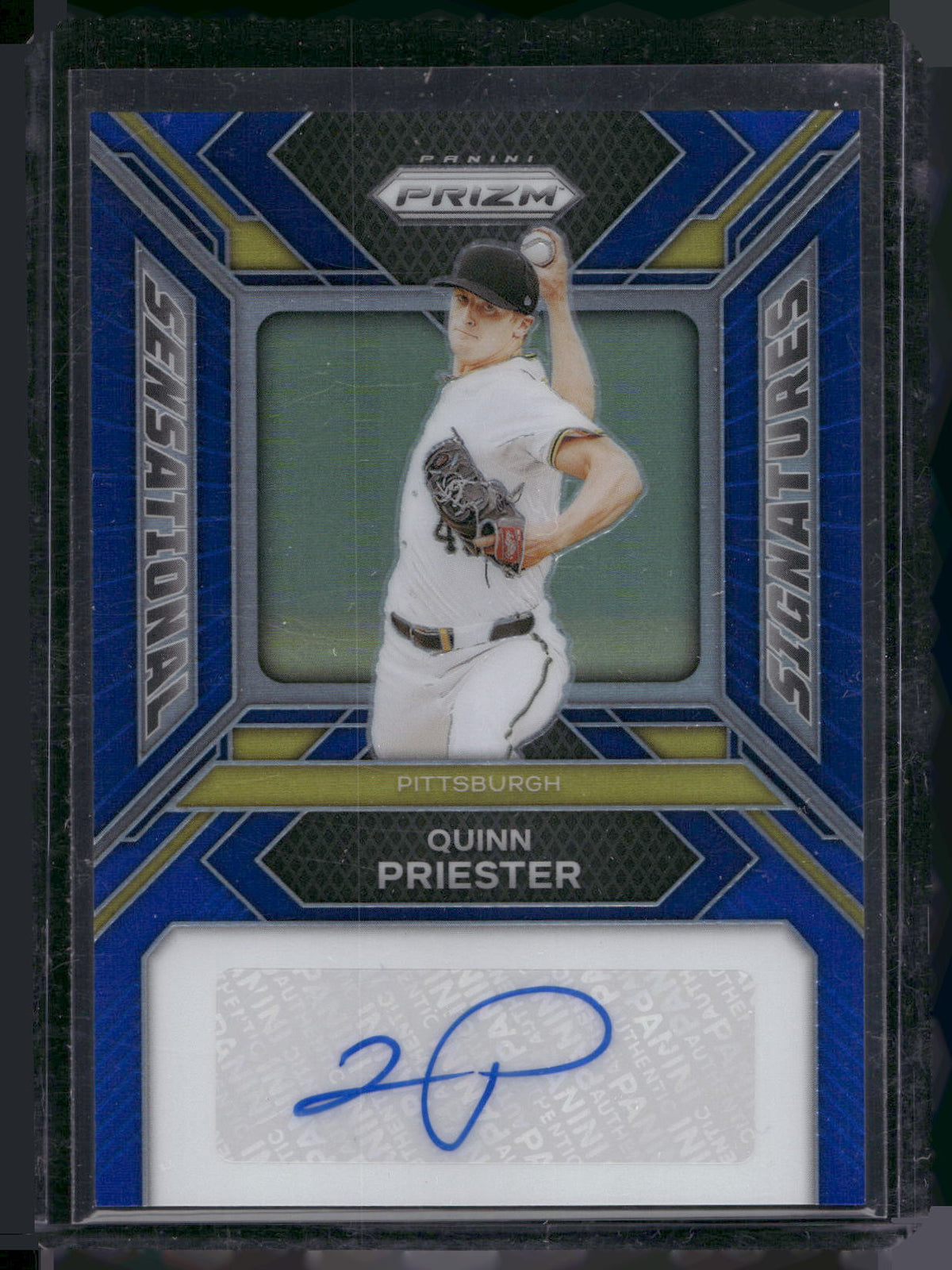 2024 Panini Prizm #SS-QP Quinn Priester Sensational Signatures Blue Prizm
