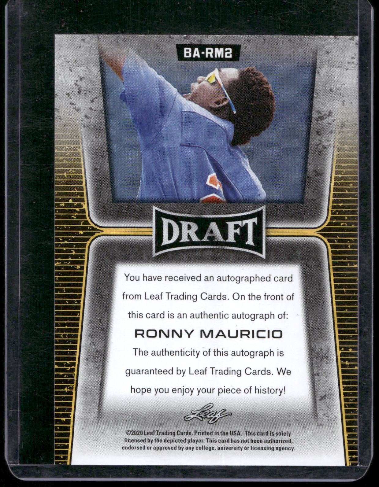 2020 Leaf Draft #BA-RM2 Ronny Mauricio Hobby Autographs