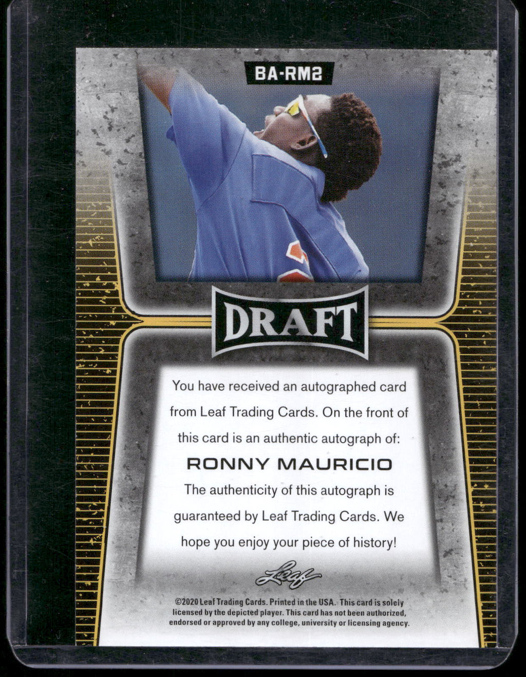 2020 Leaf Draft #BA-RM2 Ronny Mauricio Hobby Autographs
