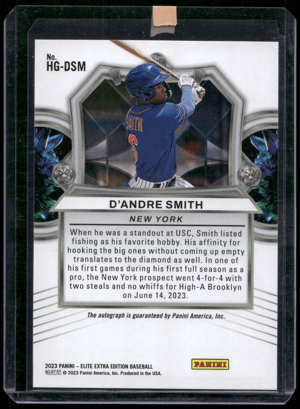 2023 Elite Extra Edition D'Andre Smith Hidden Gems Blue Signature Auto HG-DSM
