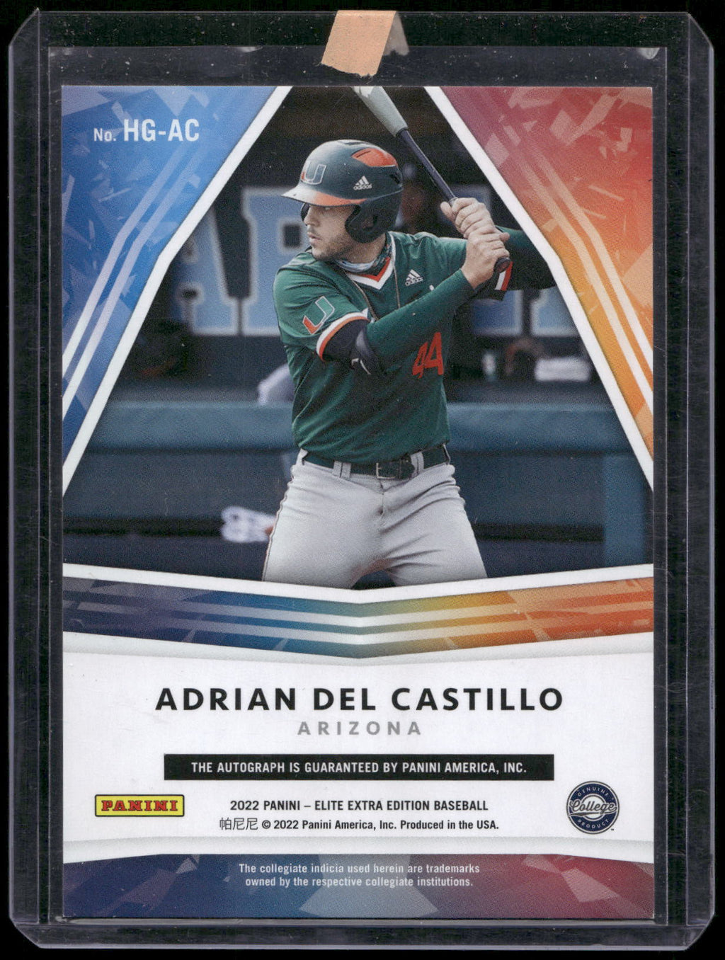 Title 2022 Elite Extra Edition Adrian Del Castillo Hidden Gems Black Auto