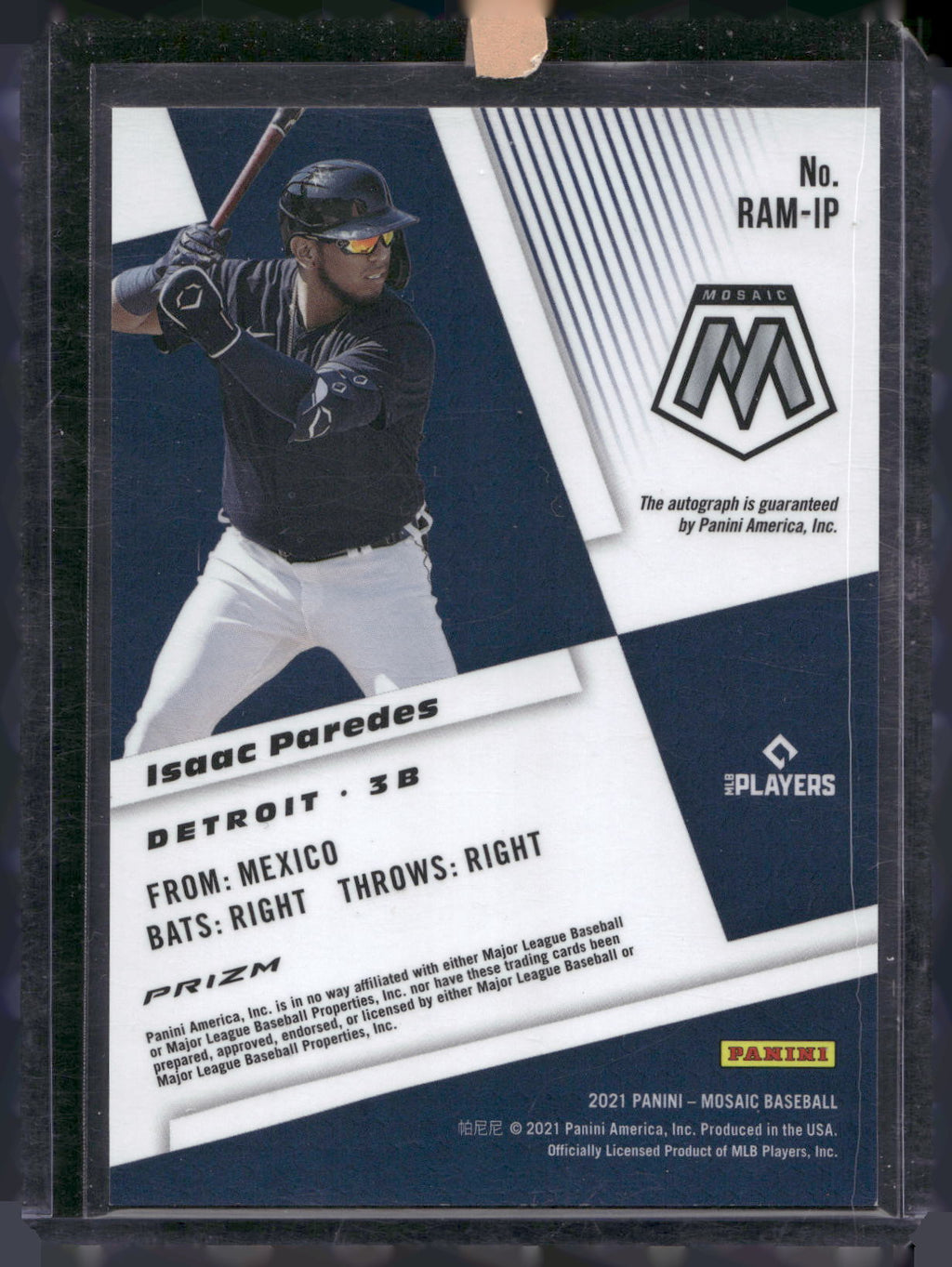 2021 Panini Mosaic #RAM-IP Isaac Paredes Rookie Autographs Mosaic