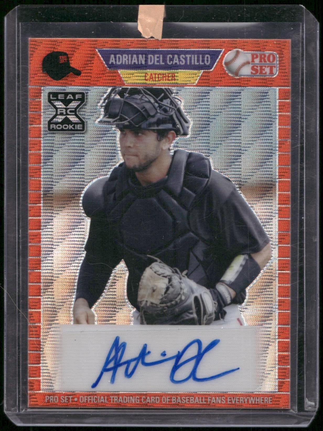 2021 Pro Set Metal Adrian Del Castillo Crystal Red Auto PA-ADC 1989 Retro