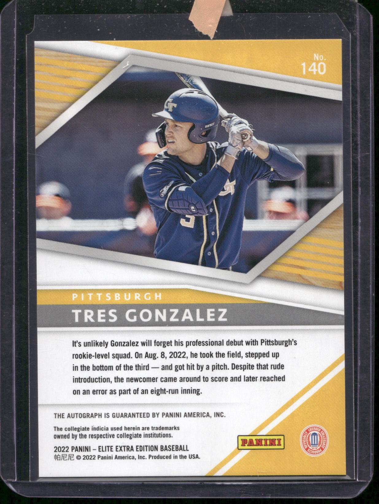 2022 Panini Elite Extra Edition #140 Tres Gonzalez Signatures