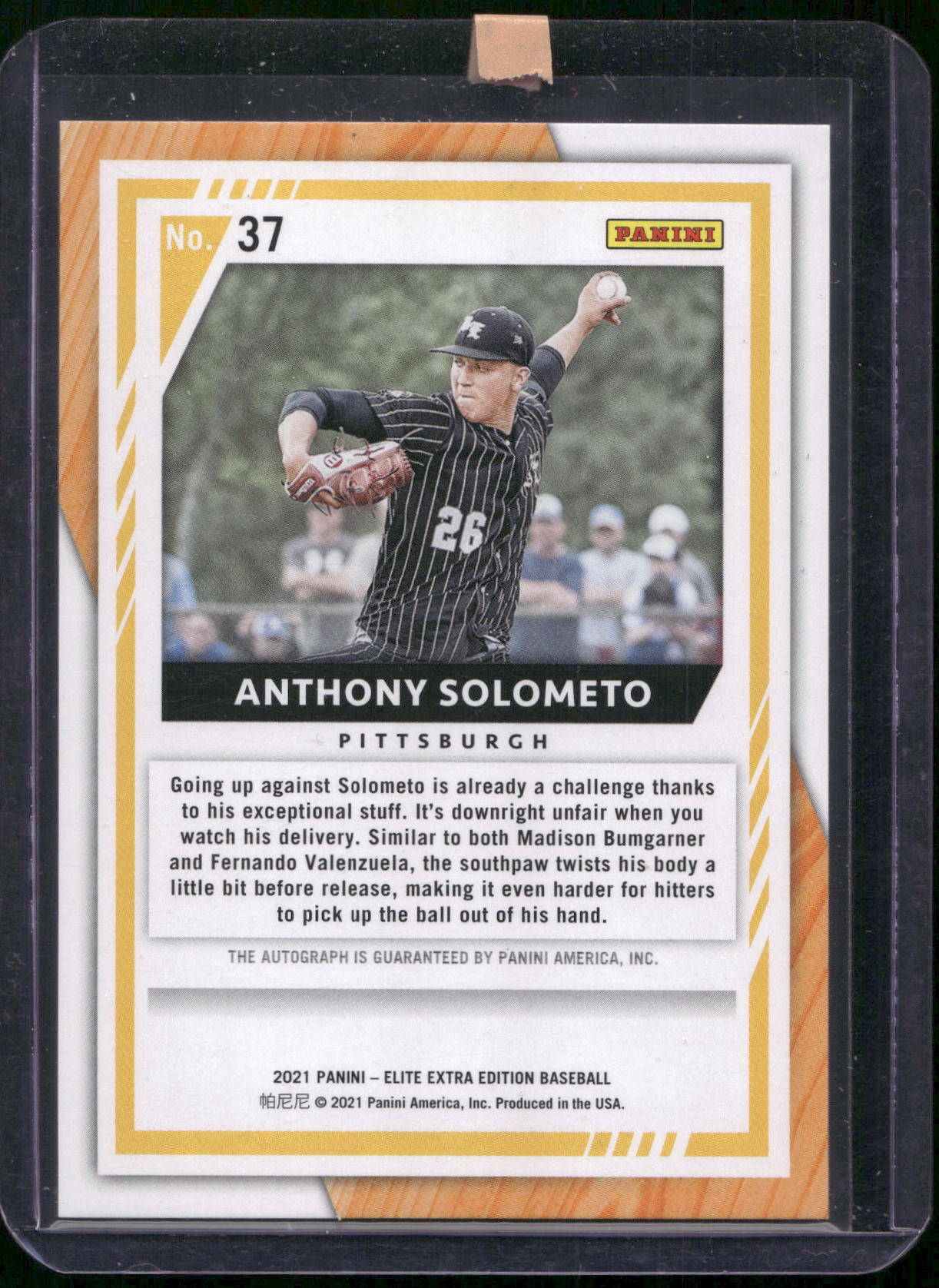 2021 Panini Elite Extra Edition #37 Anthony Solometo Signatures