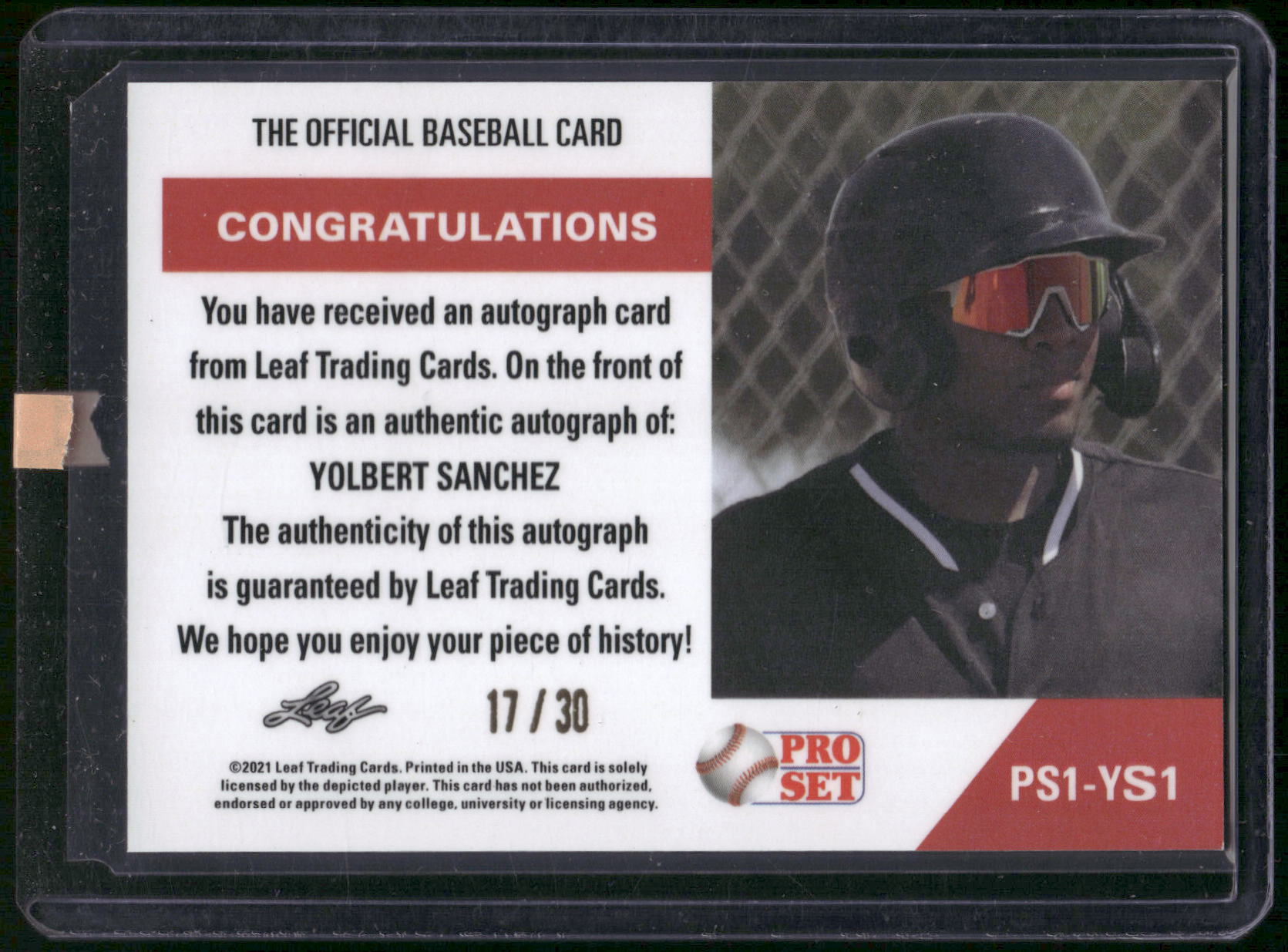 2021 Pro Set Metal Yolbert Sanchez 1991 Base Wave Blue Auto /30 PS1-YS1