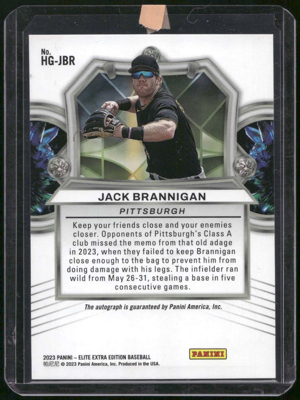 2023 Elite Extra Edition Jack Brannigan Hidden Gems Blue Signature HG-JBR