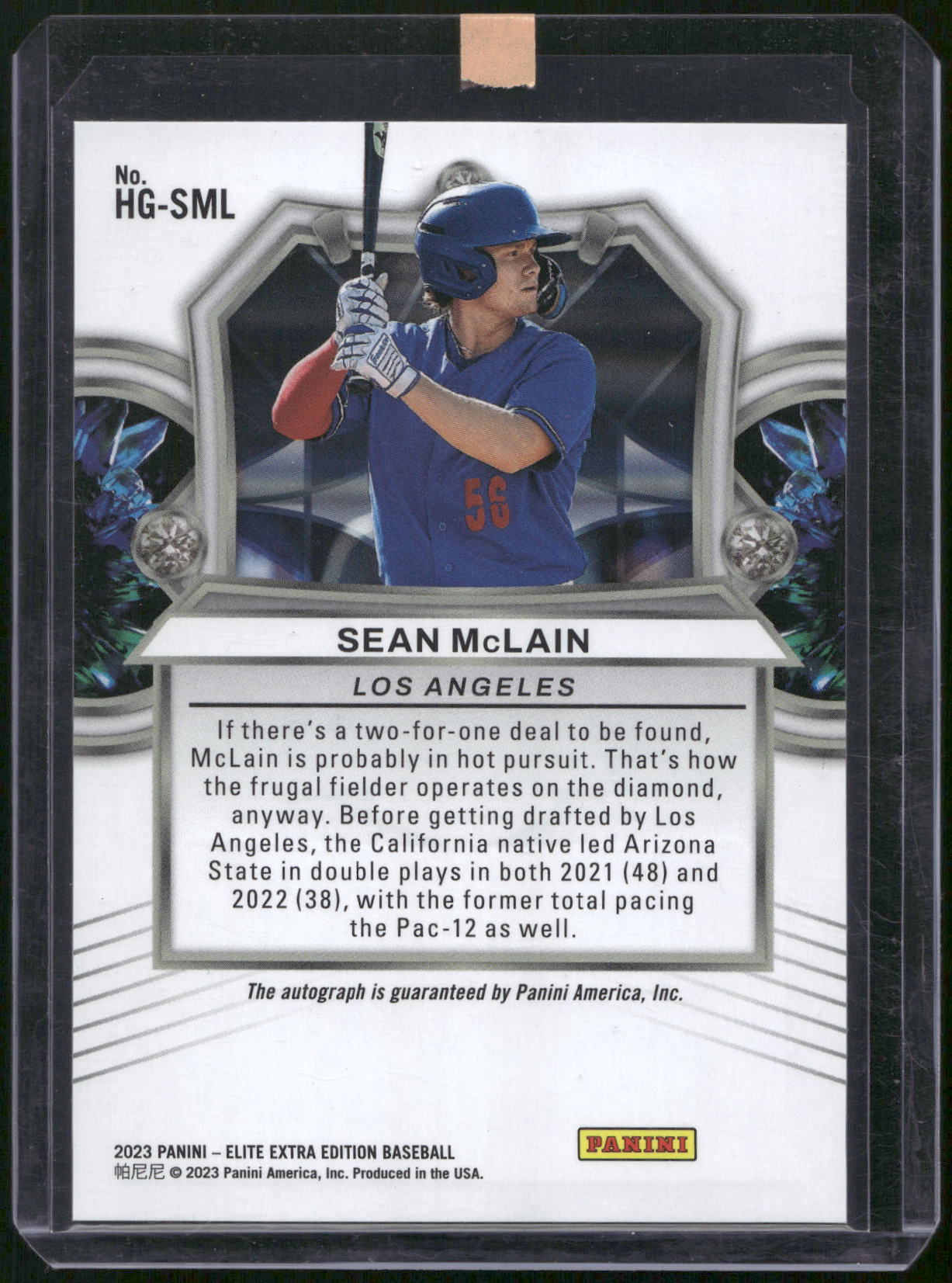 2023 Panini Elite Extra Edition #HG-SML Sean McLain Hidden Gems Blue Signatures