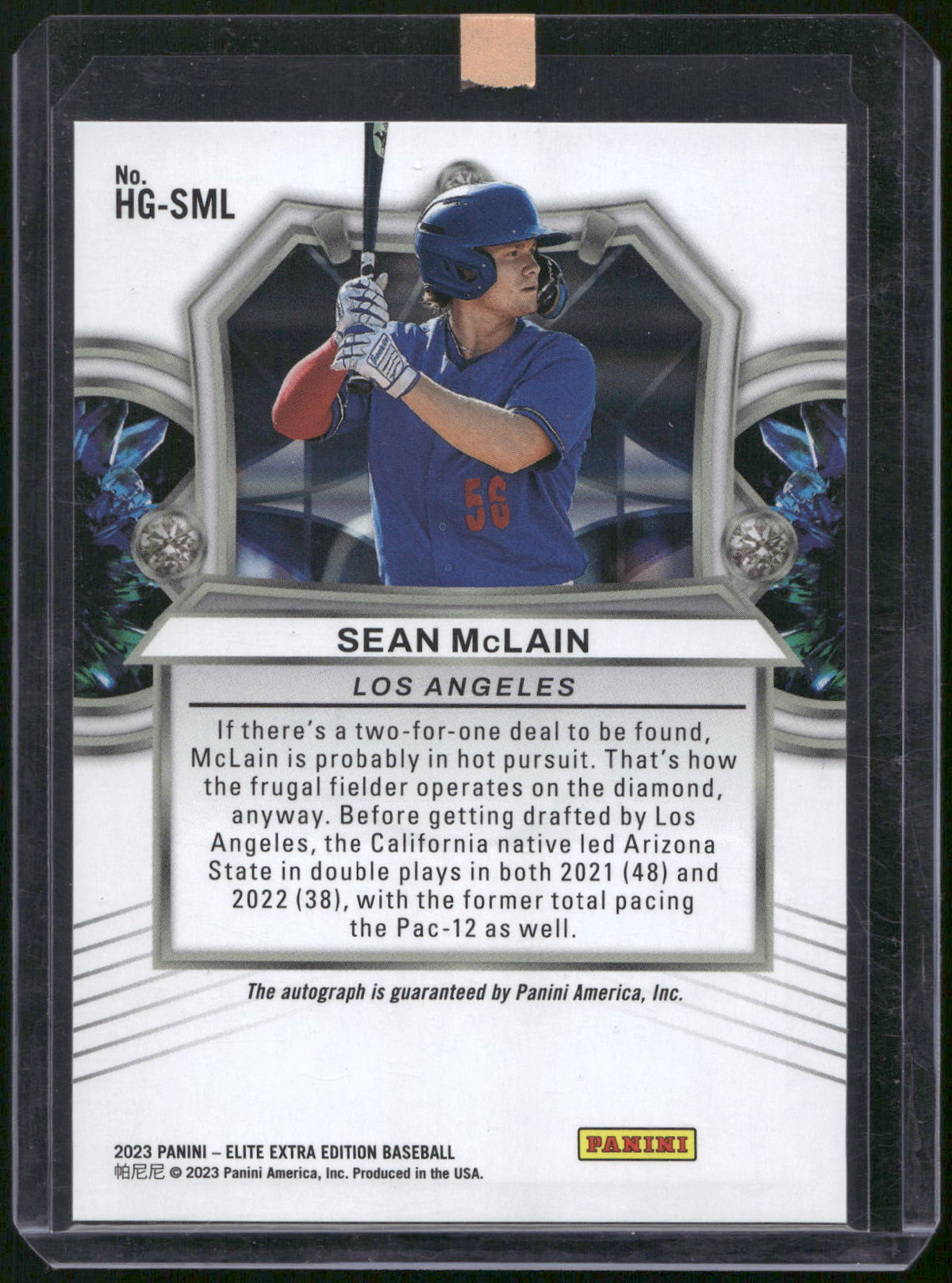 2023 Panini Elite Extra Edition #HG-SML Sean McLain Hidden Gems Blue Signatures